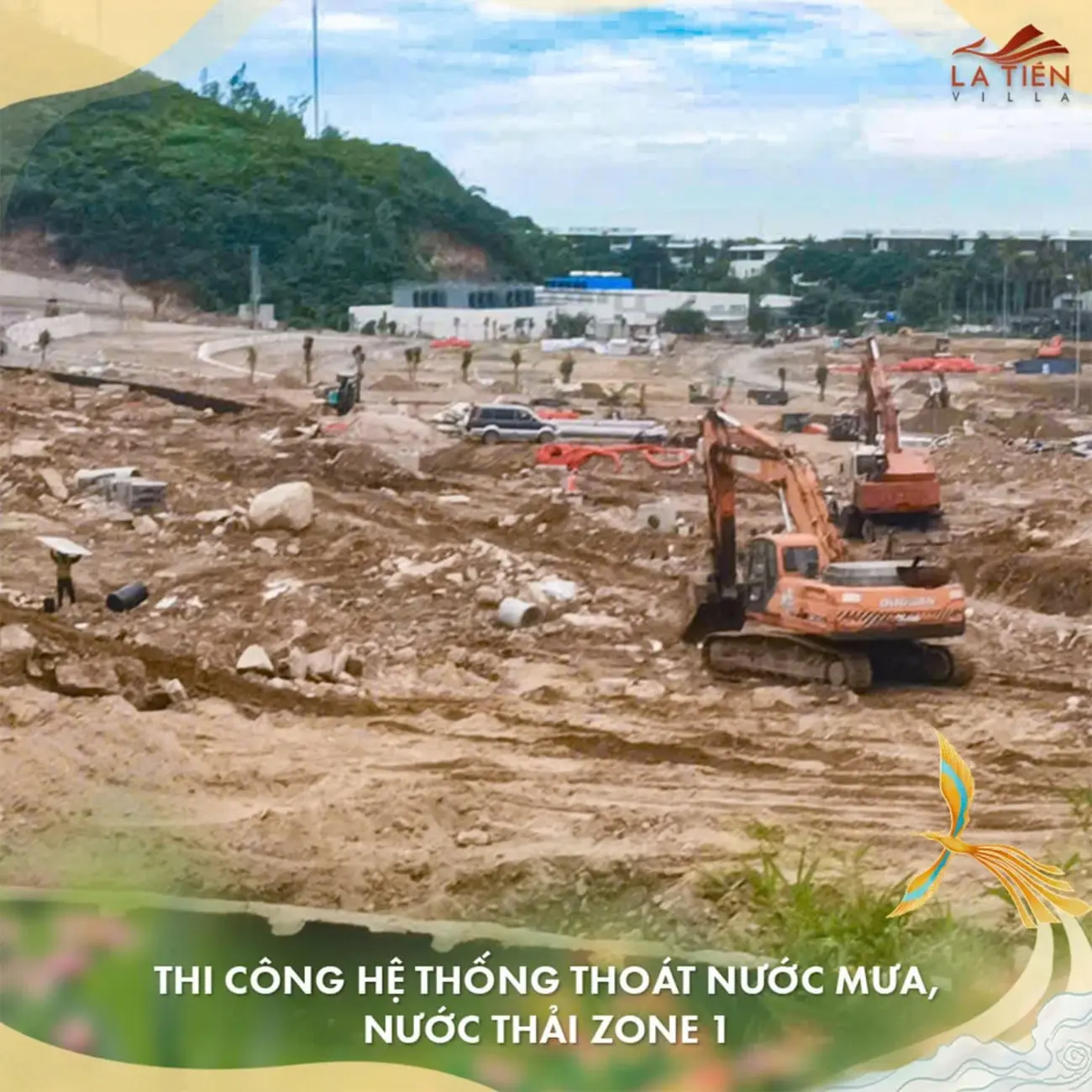 Công trường La Tiên Nha Trang rộn ràng với tiến độ thi công, hứa hẹn tạo nên biểu tượng sống mới.